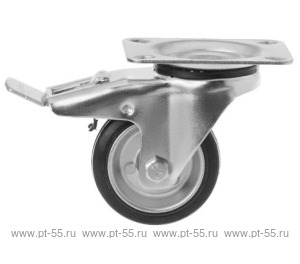 Усиленное поворотное стальное колесо с тормозом SRCb 42 EU