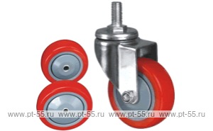 Колесо поворотное с болтом Lema CF3-TPU-75-75-6