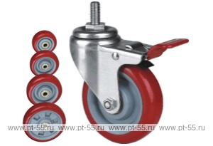 Колесо поворотное с болтом Lema ED3-TPU-75-90-B6