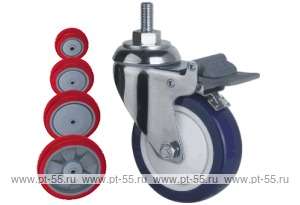 Колесо поворотное с болтом Lema EG3-PU-125-110-B7