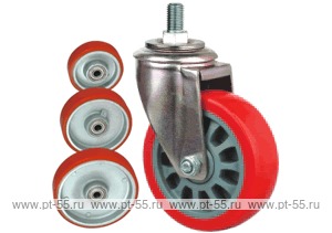 Колесо поворотное с болтом Lema FC3-TPU-150-250-6A