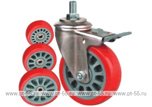 Колесо поворотное с болтом Lema FC3-TPU-100-170-B6