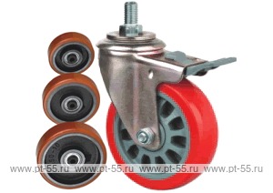 Колесо поворотное с болтом Lema FC3-TPU-125-230-B6I
