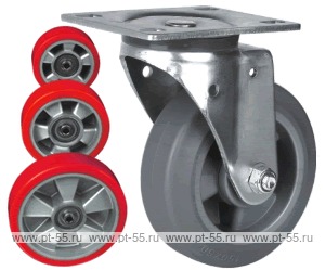 Колесо поворотное с площадкой Lema FH2-TPU-150-430-6A