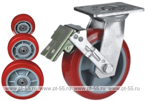 Колесо поворотное с площадкой Lema GC2-TPU-200-400-W6H